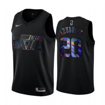 Nike Utah Jazz #20 Udoka Azubuike Men's Iridescent Holographic Collection NBA Jersey - Black Men's